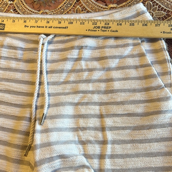 Calvin Klein Performance Quick Dry Shorts Terry Cloth Feel Gray White Striped Sm - Picture 6 of 8